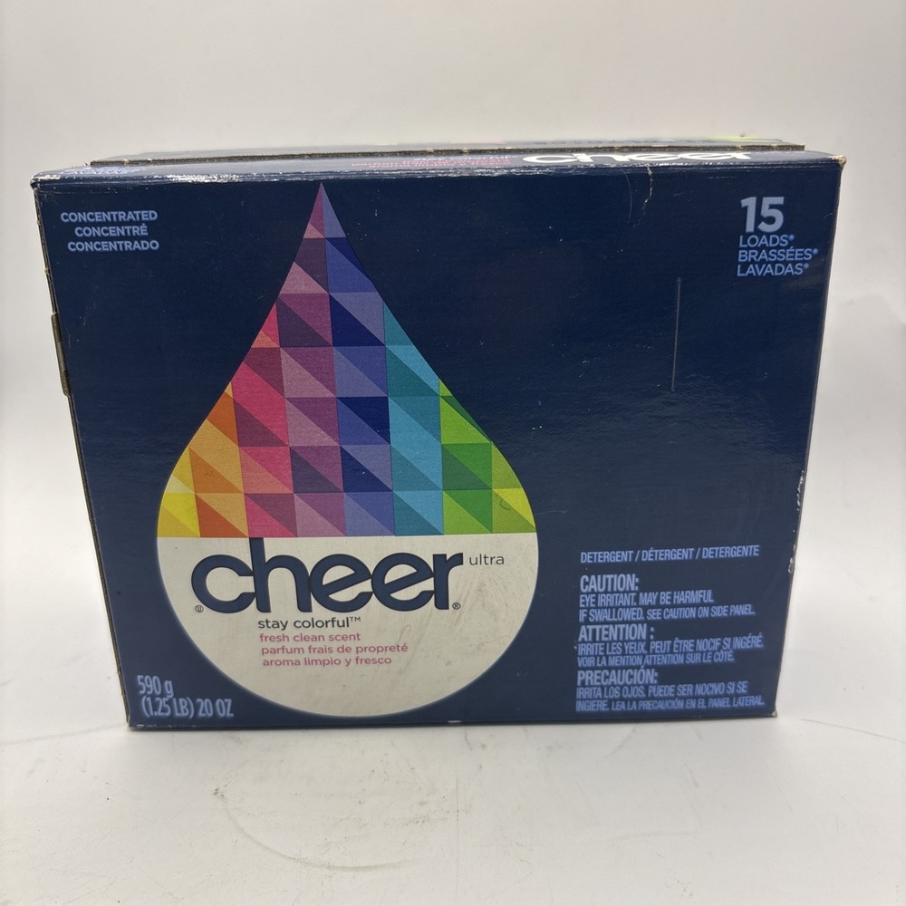 Cheer Ultra Stay Colorful Fresh Clean Scent Powder Laundry Detergent 15 Load NOS